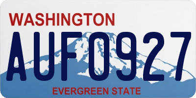 WA license plate AUF0927