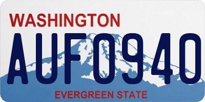WA license plate AUF0940