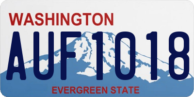 WA license plate AUF1018