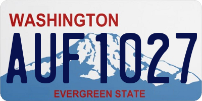WA license plate AUF1027