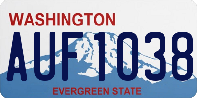 WA license plate AUF1038