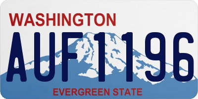 WA license plate AUF1196