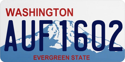 WA license plate AUF1602