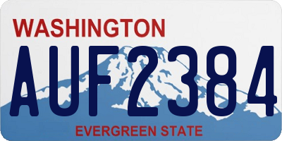 WA license plate AUF2384