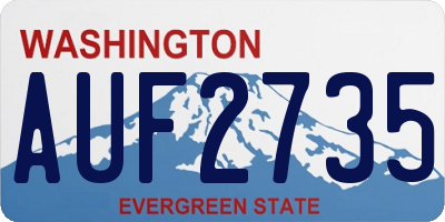 WA license plate AUF2735
