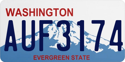 WA license plate AUF3174