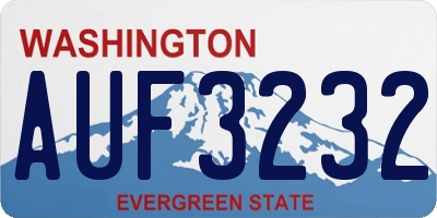 WA license plate AUF3232