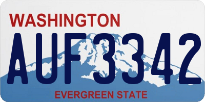 WA license plate AUF3342