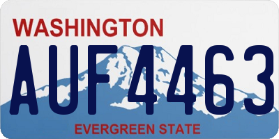 WA license plate AUF4463