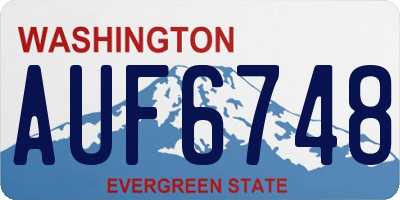 WA license plate AUF6748
