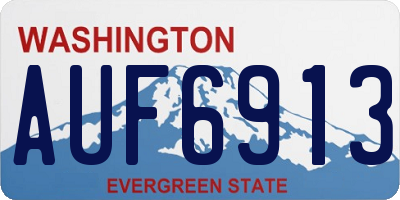 WA license plate AUF6913