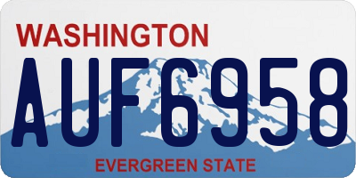 WA license plate AUF6958