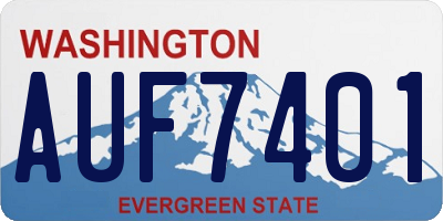 WA license plate AUF7401