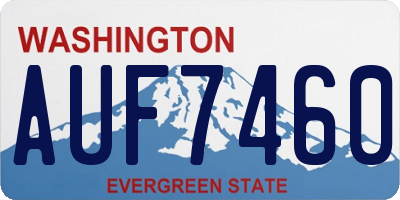 WA license plate AUF7460