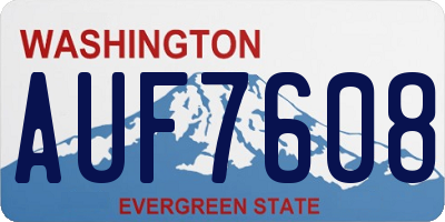 WA license plate AUF7608