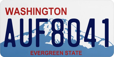 WA license plate AUF8041