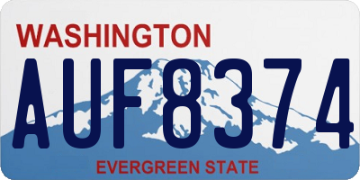 WA license plate AUF8374