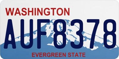 WA license plate AUF8378