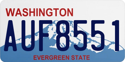 WA license plate AUF8551