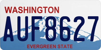 WA license plate AUF8627