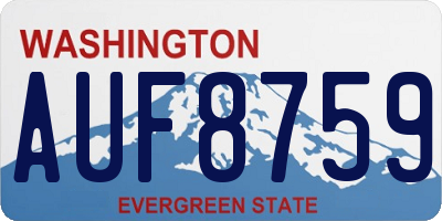 WA license plate AUF8759