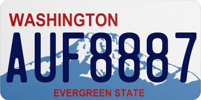 WA license plate AUF8887