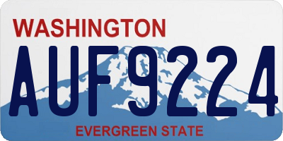 WA license plate AUF9224