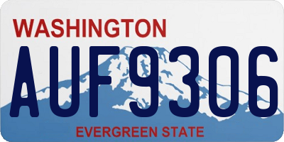 WA license plate AUF9306