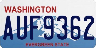WA license plate AUF9362