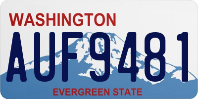 WA license plate AUF9481