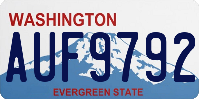 WA license plate AUF9792