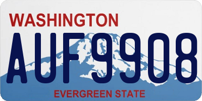 WA license plate AUF9908
