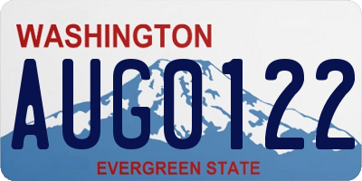 WA license plate AUG0122