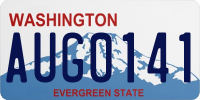WA license plate AUG0141