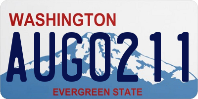 WA license plate AUG0211