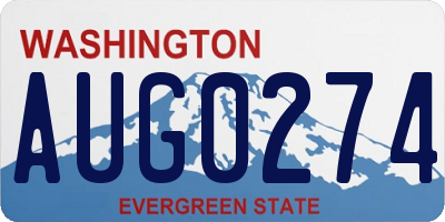 WA license plate AUG0274