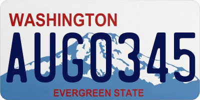 WA license plate AUG0345