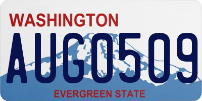 WA license plate AUG0509