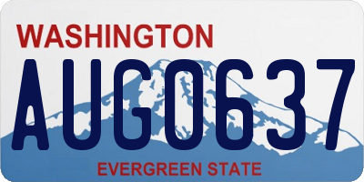 WA license plate AUG0637