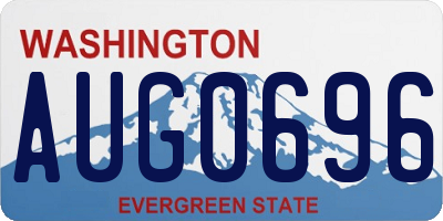 WA license plate AUG0696