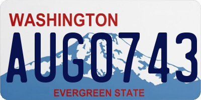 WA license plate AUG0743