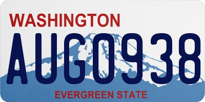 WA license plate AUG0938