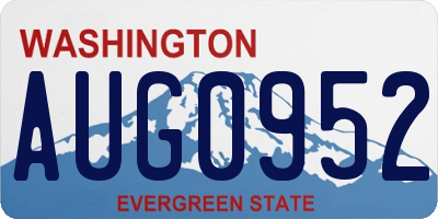 WA license plate AUG0952