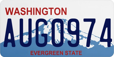 WA license plate AUG0974