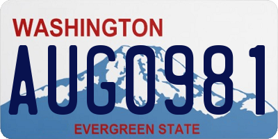 WA license plate AUG0981