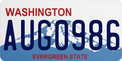 WA license plate AUG0986
