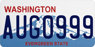 WA license plate AUG0999