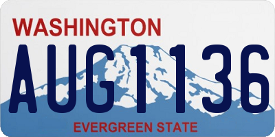 WA license plate AUG1136