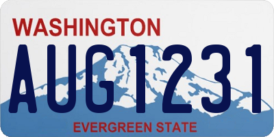 WA license plate AUG1231
