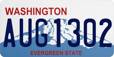 WA license plate AUG1302